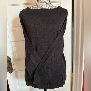 🩶EUC Charcoal Grey Boatneck Ann Taylor Sweater, size XL